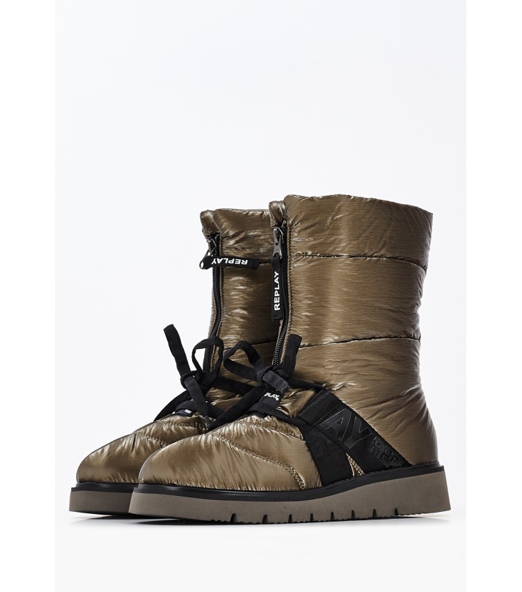 Women Boots Melrose.Zip Olive Fabric Replay