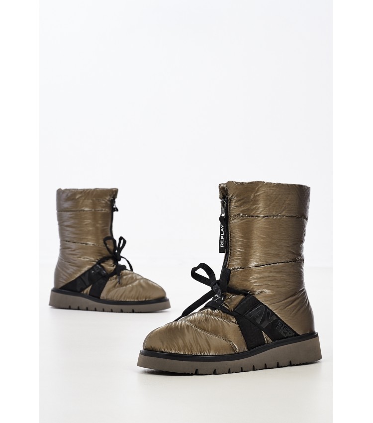 Women Boots Melrose.Zip Olive Fabric Replay