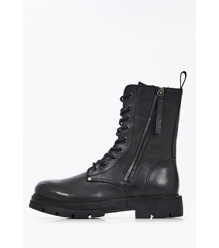 Women Boots Standing Black Leather Replay