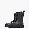 Women Boots Standing Black Leather Replay Women Boots Standing Black Leather Replay