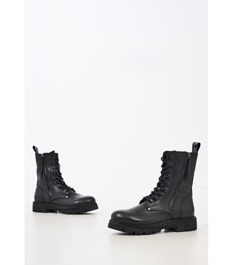 Women Boots Standing Black Leather Replay