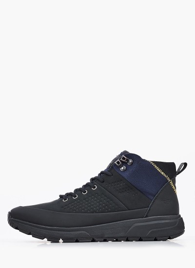 Men Boots Pueblo Black Nubuck Leather Docksteps