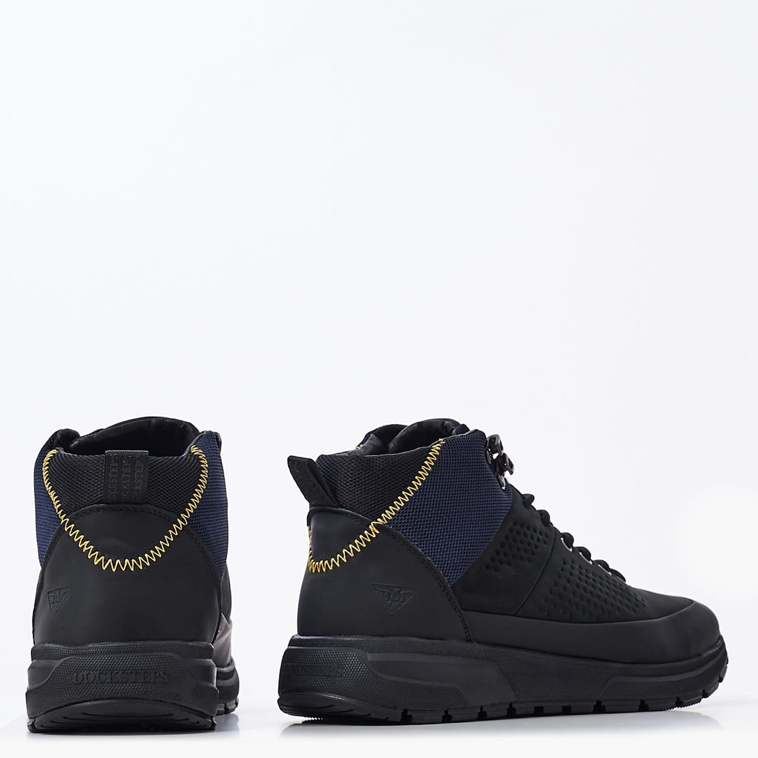 Men Boots Pueblo Black Nubuck Leather Docksteps Men Boots Pueblo Black Nubuck Leather Docksteps
