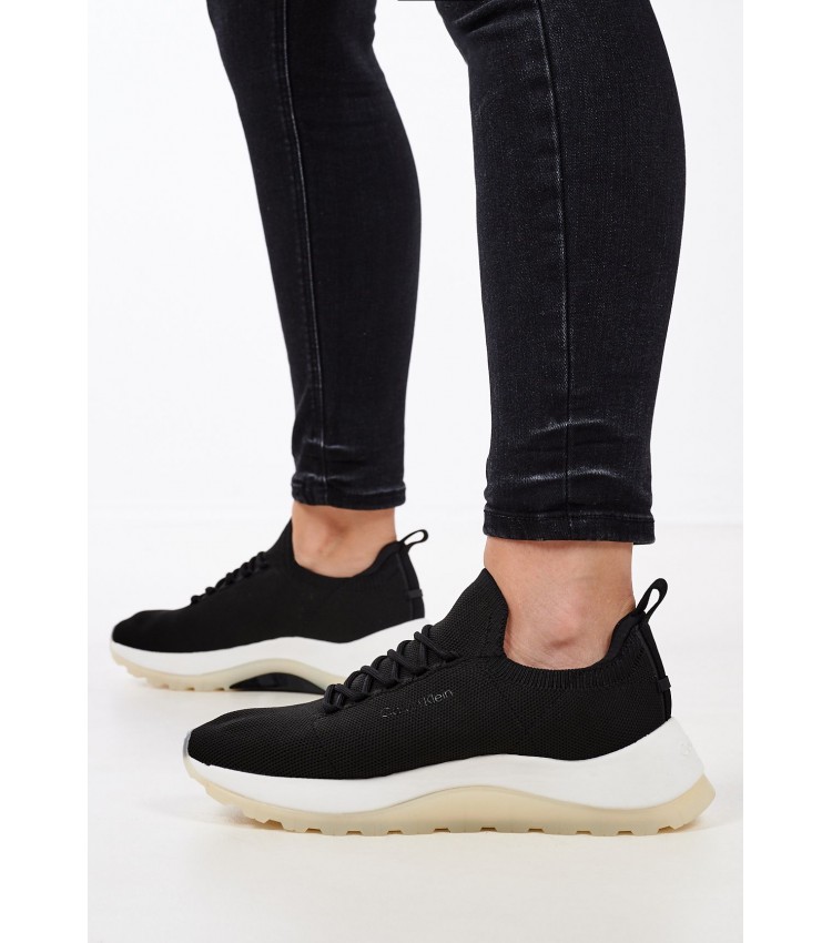 Γυναικεία Παπούτσια Casual 2Piece.Knit Μαύρο Ύφασμα Calvin Klein