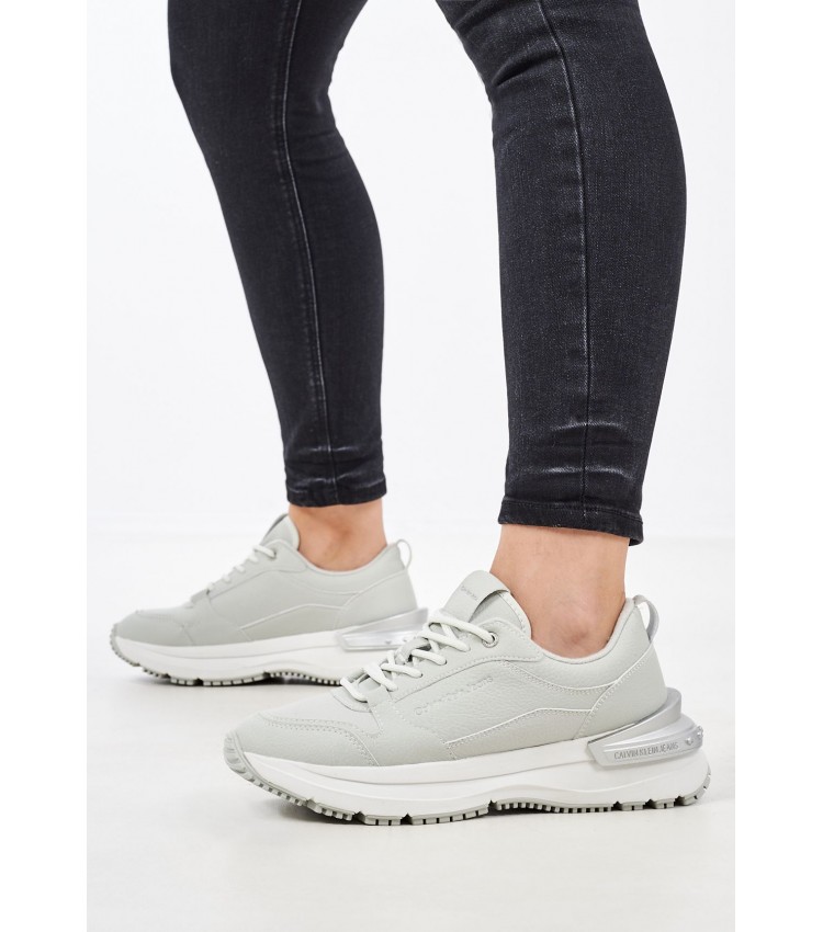 Γυναικεία Παπούτσια Casual Chunky.Run Γκρι ECOleather Calvin Klein