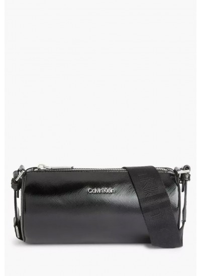 Women Bags Cylinder.Cross Black ECOleather Calvin Klein