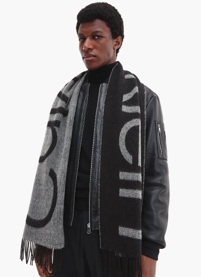 Men Scarves Dark.Jacquard Black Calvin Klein