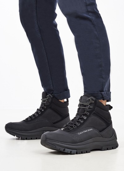 Ανδρικά Μποτάκια Hiking.Thermoboot Μαύρο Δέρμα Calvin Klein