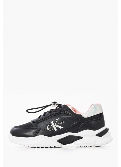 Παιδικά Παπούτσια Casual Low.Sneak Μαύρο ECOleather Calvin Klein