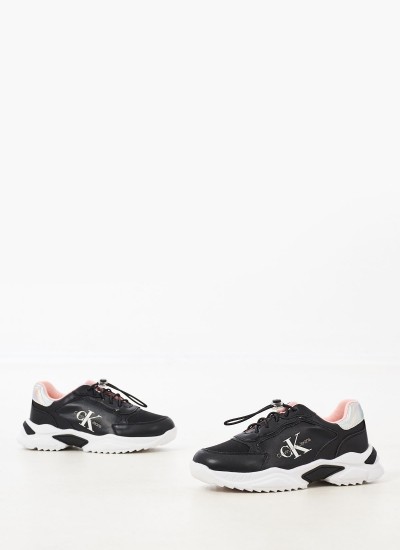 Παιδικά Παπούτσια Casual Low.Sneak Μαύρο ECOleather Calvin Klein