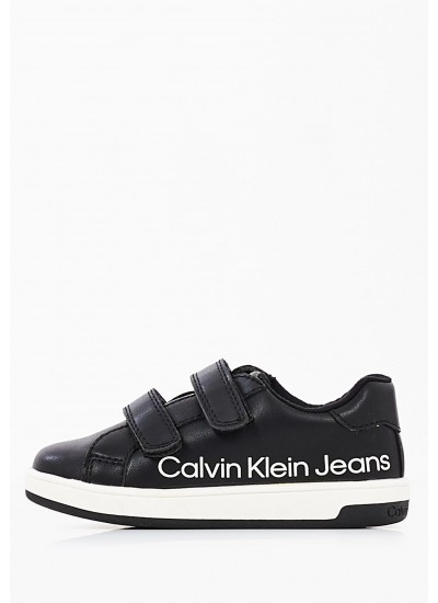 Παιδικά Παπούτσια Casual Lowcut.Lace Μαύρο ECOleather Calvin Klein