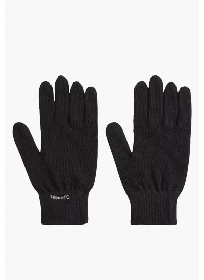 Women Gloves Organic.Gloves Black Cotton Calvin Klein