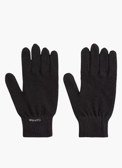 Women Gloves Organic.Gloves Black Cotton Calvin Klein