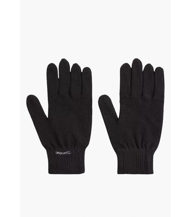 Women Gloves Organic.Gloves Black Cotton Calvin Klein