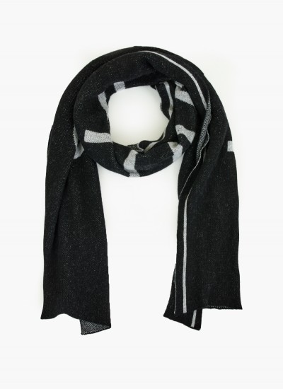 Women Scarves Reverso.Scarf Black Viscose Calvin Klein