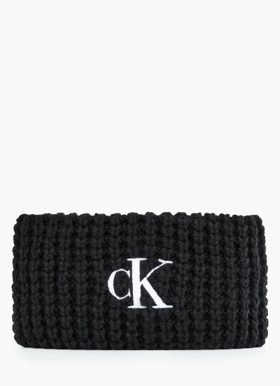 Γυναικείοι Σκούφοι Waffle.Headband Μαύρο Ύφασμα Calvin Klein