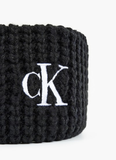 Γυναικείοι Σκούφοι Waffle.Headband Μαύρο Ύφασμα Calvin Klein