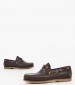 Men Sailing shoes C4 DarkBrown Leather Sea and City