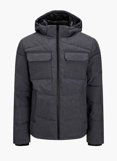 Ανδρικά Μπουφάν Brady.Puffer Γκρι Πολυεστέρα Jack & Jones