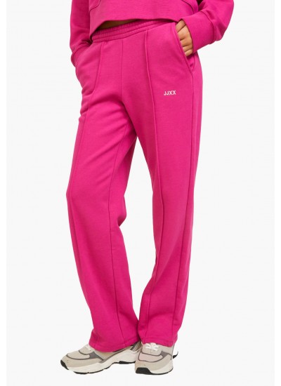 Women Trousers Camilla.Mw Pink Cotton Jack & Jones