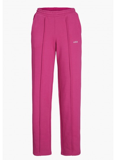 Women Trousers Camilla.Mw Pink Cotton Jack & Jones