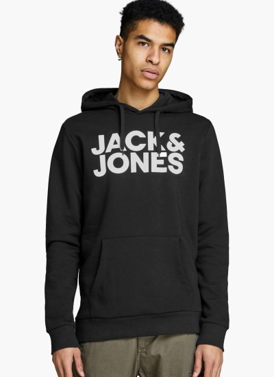 Ανδρικά Φούτερ Corp.Logosweat Μαύρο Βαμβάκι Jack & Jones