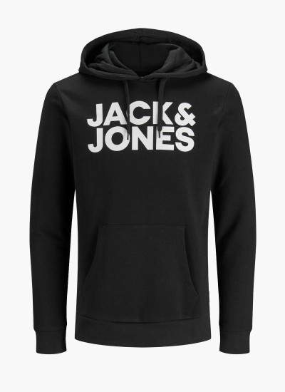 Ανδρικά Φούτερ Corp.Logosweat Μαύρο Βαμβάκι Jack & Jones