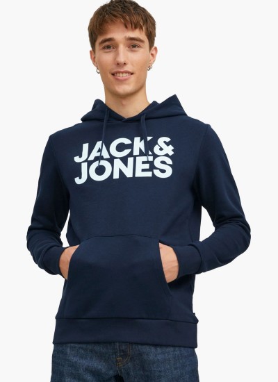 Ανδρικά Φούτερ Corp.Logosweat Σκούρο Μπλε Βαμβάκι Jack & Jones