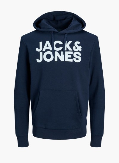 Ανδρικά Φούτερ Corp.Logosweat Σκούρο Μπλε Βαμβάκι Jack & Jones