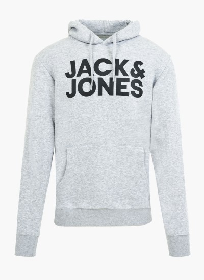 Ανδρικά Φούτερ Corp.Logosweat Γκρι Βαμβάκι Jack & Jones