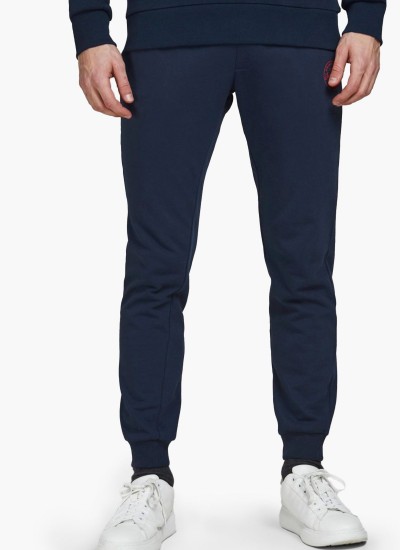Ανδρικά Παντελόνια Gordon.Shark Σκούρο Μπλε Βαμβάκι Jack & Jones