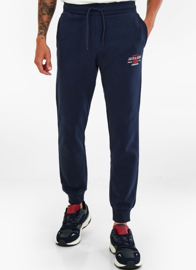 Ανδρικά Παντελόνια Gordon.Stamp Σκούρο Μπλε Βαμβάκι Jack & Jones