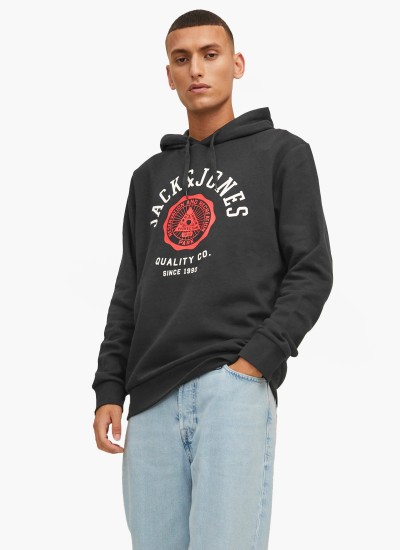 Ανδρικά Φούτερ Logo.Sweat Μαύρο Βαμβάκι Jack & Jones