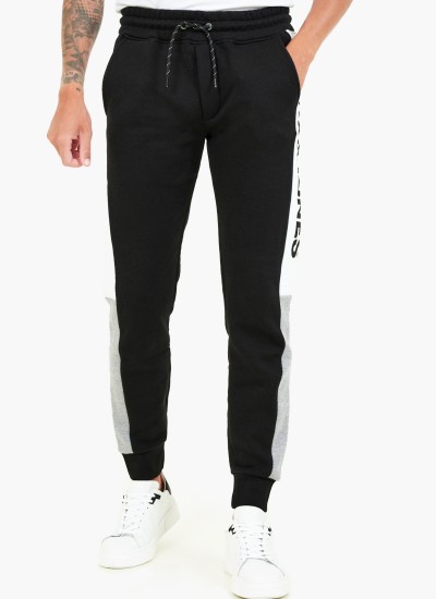Ανδρικά Παντελόνια Twill.Blocking Μαύρο Βαμβάκι Jack & Jones