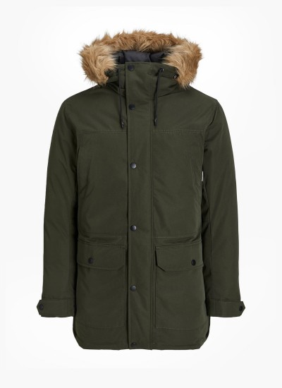Ανδρικά Μπουφάν Winner.Parka Πράσινο Πολυεστέρα Jack & Jones