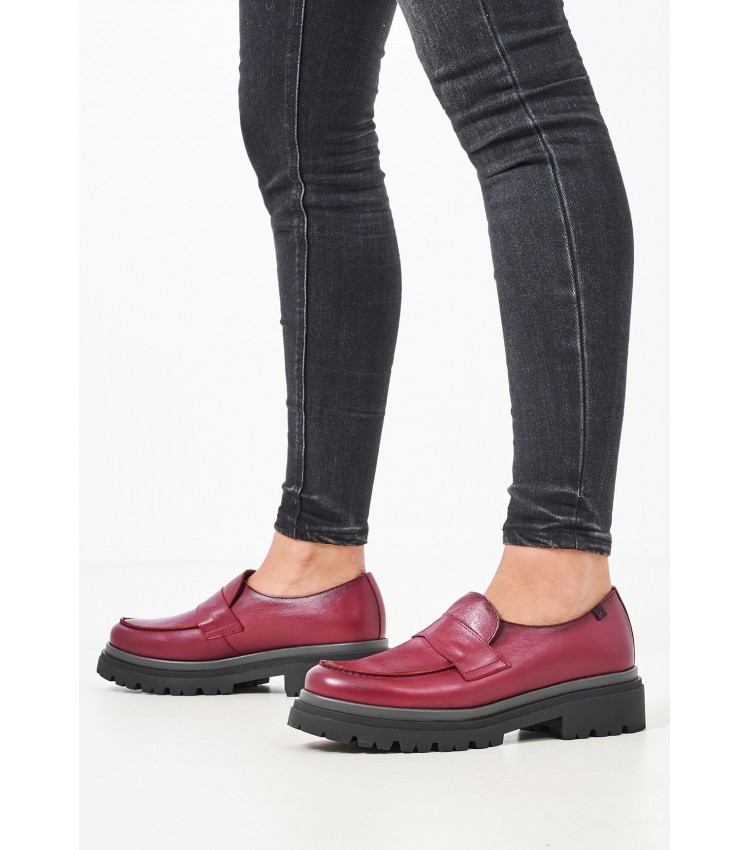 Women Moccasins 21080 Bordo Leather Pepe Menargues