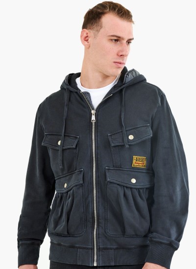 Men Jackets J.Stol Black Cotton Diesel