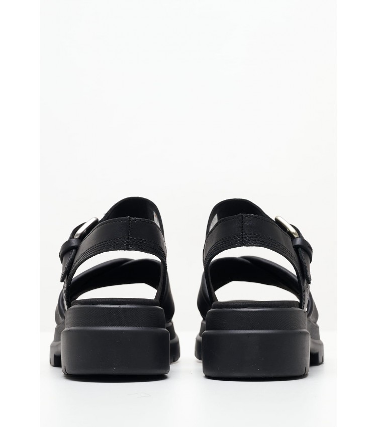 Women Sandals A2QVJ Black Leather Timberland