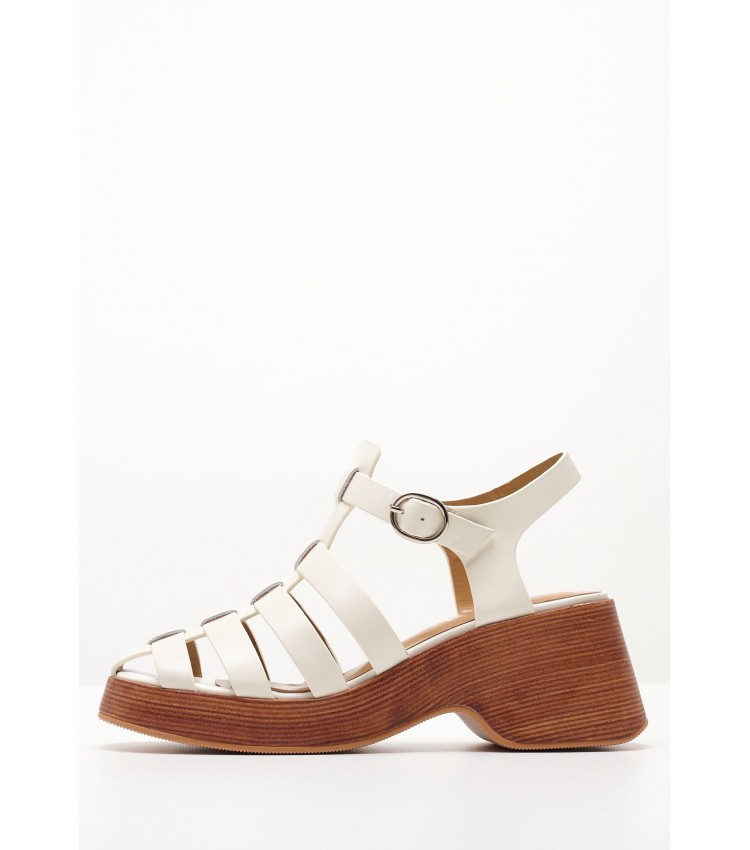 Women Sandals 116001217 White Leather Mortoglou