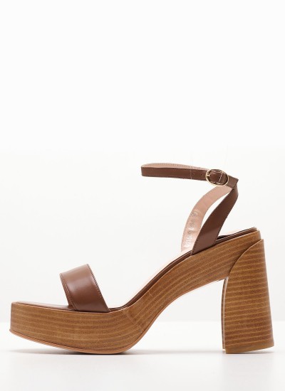 Women Sandal High Mamba.Pat Beige Shiny Leather Jeffrey Campbell