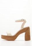 Women Sandals 116001254 Beige Leather Mortoglou