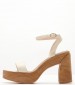 Women Sandals 116001254 Beige Leather Mortoglou