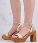 Women Sandals 116001254 Beige Leather Mortoglou