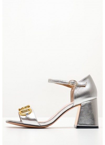 Γυναικεία Πέδιλα Ψηλά Ilov3 Ασημί ECOleather Nine West