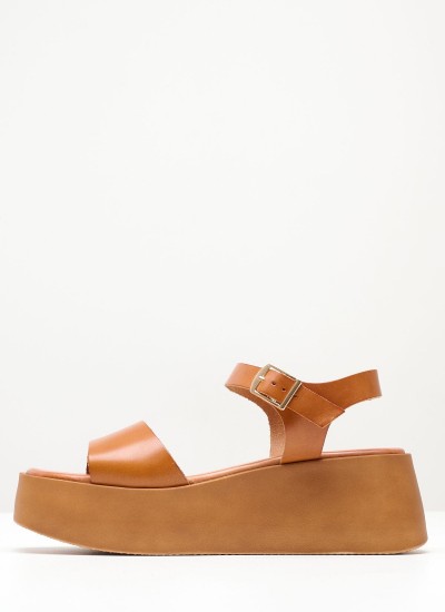 Women Platforms High 607.14 Gold Leather Mortoglou