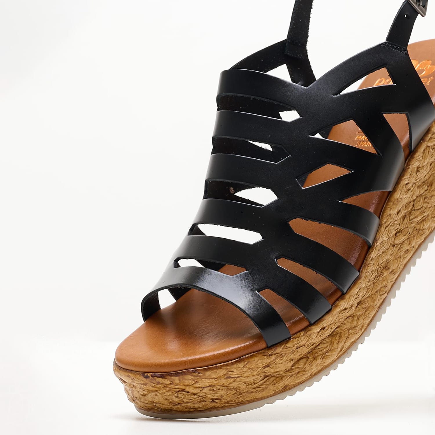 Women Platforms Low FI2844 Black Leather Porronet
