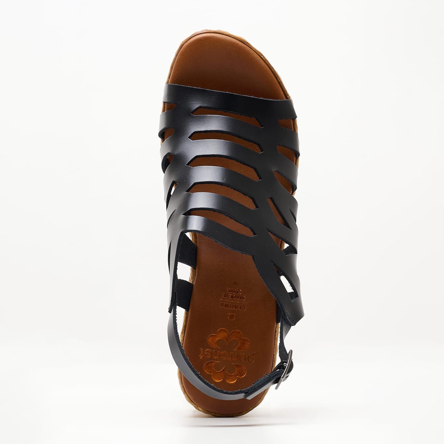 Women Platforms Low FI2844 Black Leather Porronet