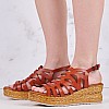 Women Platforms Low FI2844 Brown Leather Porronet