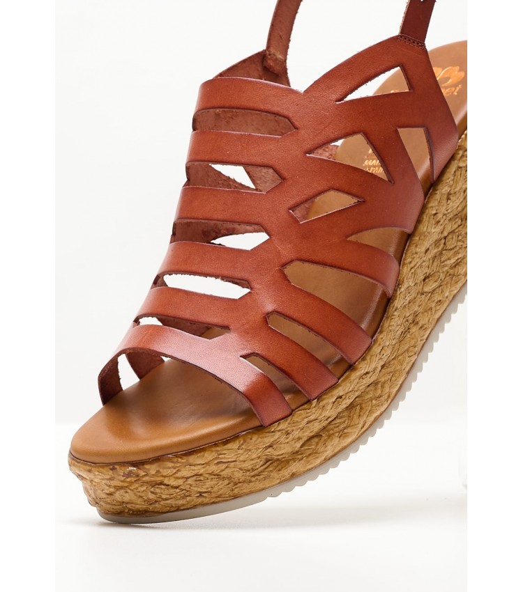 Women Platforms Low FI2844 Brown Leather Porronet