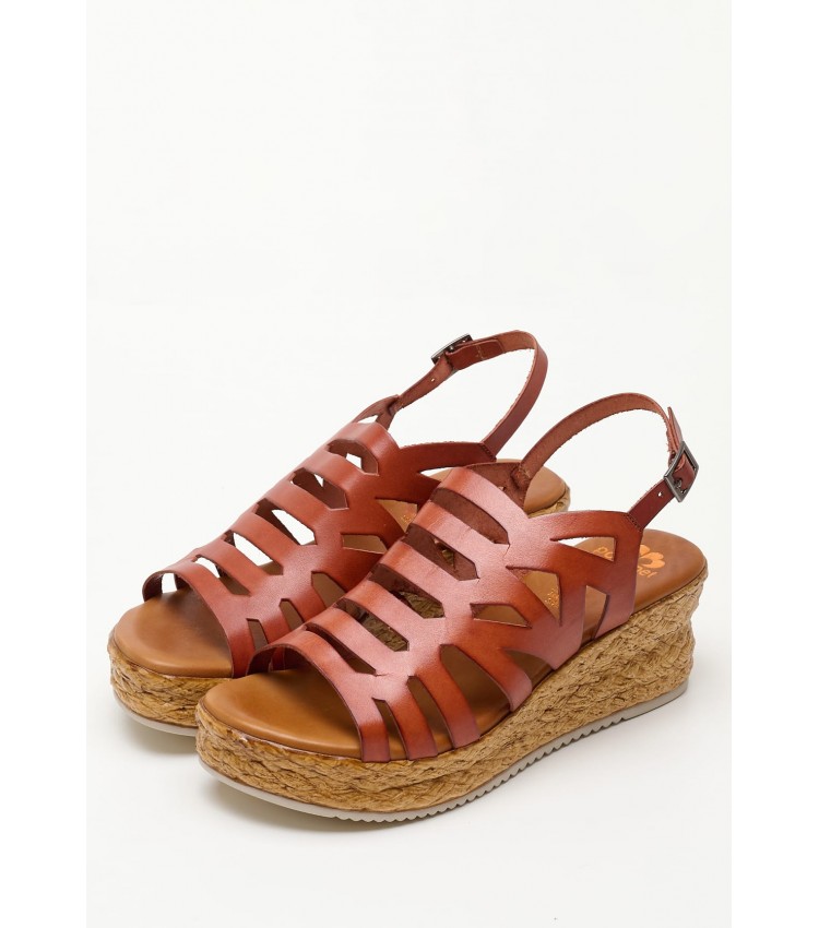 Women Platforms Low FI2844 Brown Leather Porronet